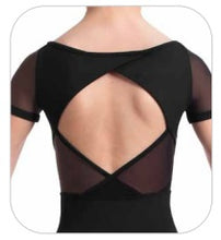 Load image into Gallery viewer, Bloch CL2342 &#39;Claudie&#39; Boat-Neck Mesh Wrap Embroidered Short-Sleeved Leo
