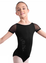 Load image into Gallery viewer, Bloch CL2342 &#39;Claudie&#39; Boat-Neck Mesh Wrap Embroidered Short-Sleeved Leo
