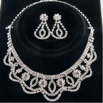 FH2 Rhinestone Necklace & Earring Set - JS0001